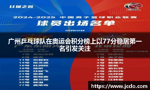 广州乒乓球队在奥运会积分榜上以77分稳居第一名引发关注